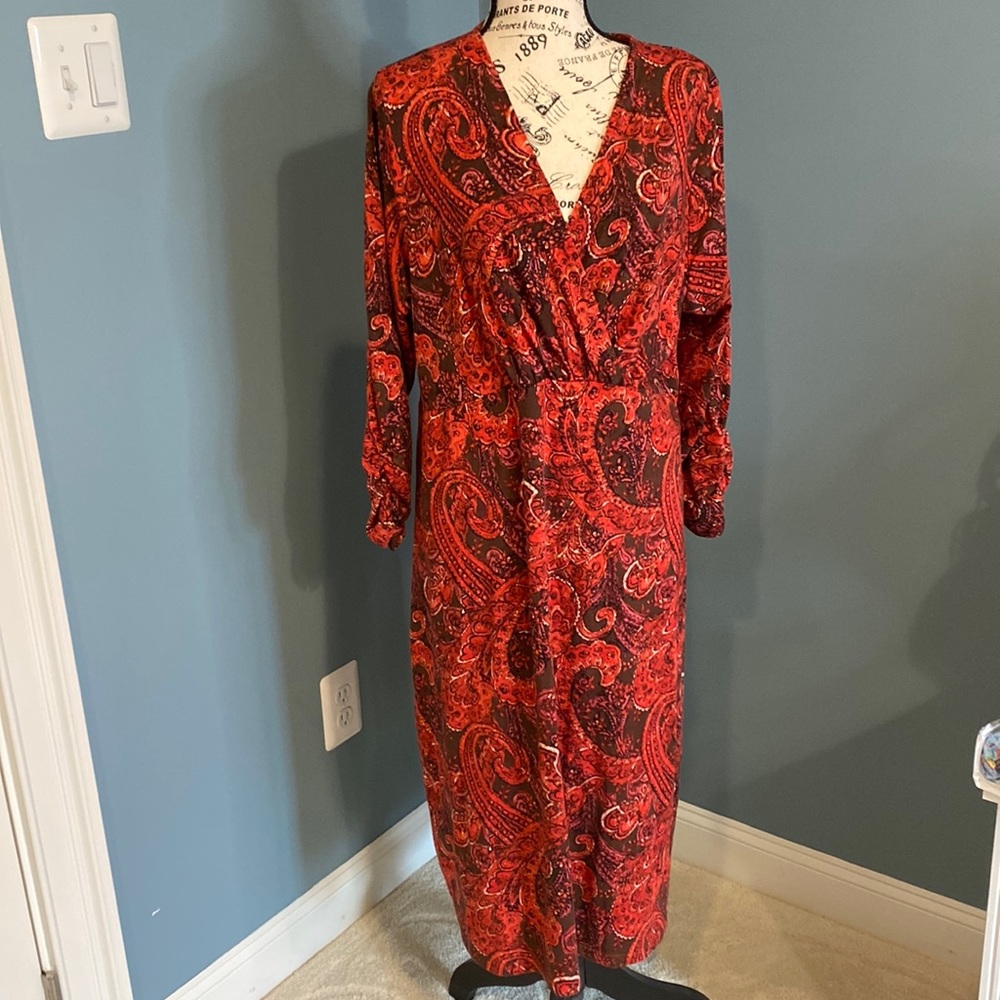 J Jill wrap top midi dress XL VGC, super soft, easy care, flattering fit